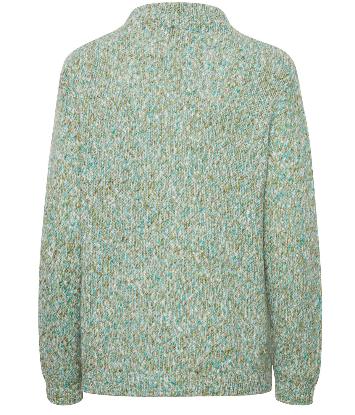 FRANSA SPOTTA KNITTED PULLOVER IN GREEN AND BIRCH MIX
