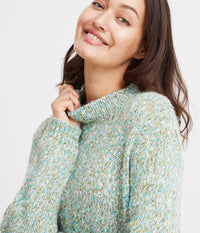 FRANSA SPOTTA KNITTED PULLOVER IN GREEN AND BIRCH MIX