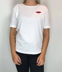 ONE-TWO LUXZUZ T-SHIRT WITH KISS EMBROIDERY.