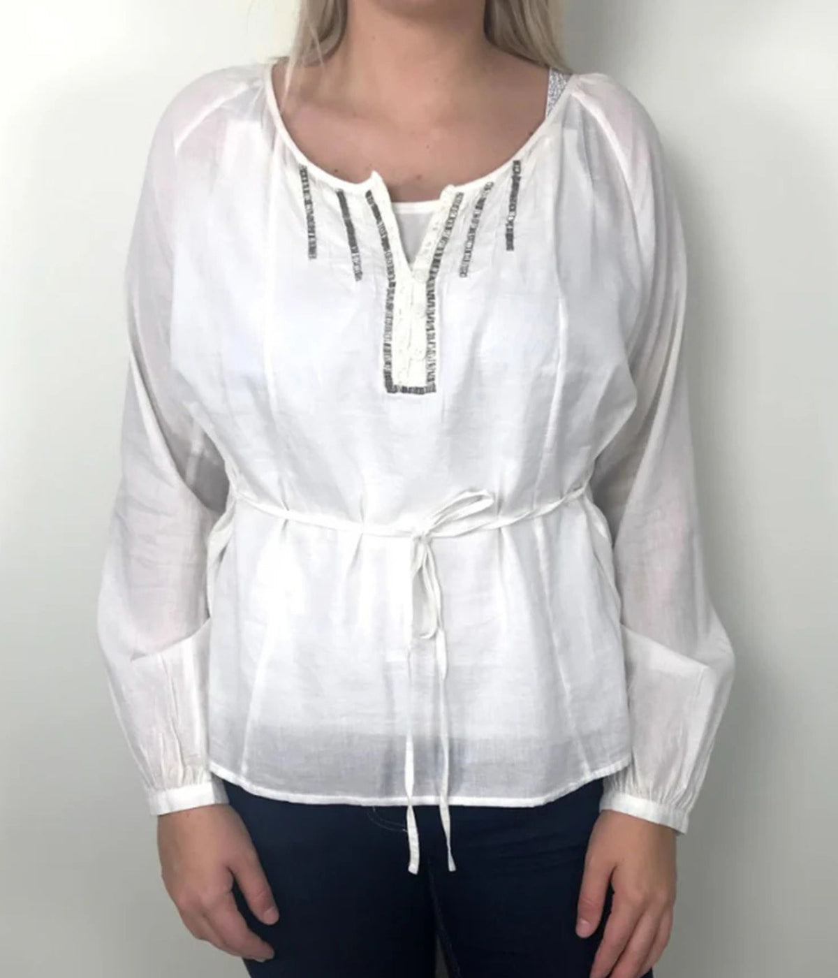 KAFFE BLUSE I KALKHVID