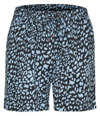 KAFFE KALANI SHORTS I SORT OG BLÅ.