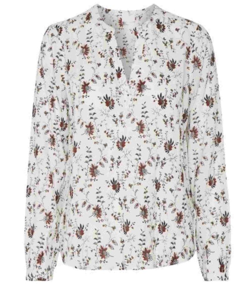 KAFFE SKJORTEBLUSE AMELIA I KALK HVID