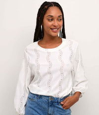 COFFEE TIO BLOUSE IN LIME WHITE