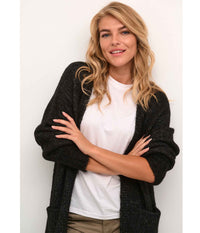 KAFFE ALLOMA CARDIGAN I SORT MELANG