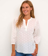 COFFEE JOLLIA BLOUSE IN LIME WHITE