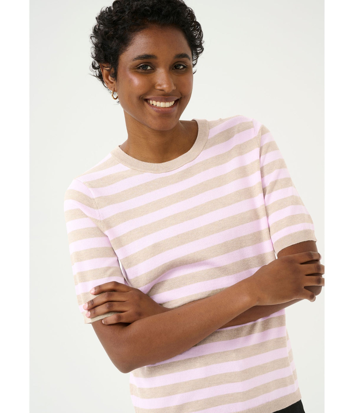 KAFFE LIZZA BLUSE I LYSSAND OG ROSA