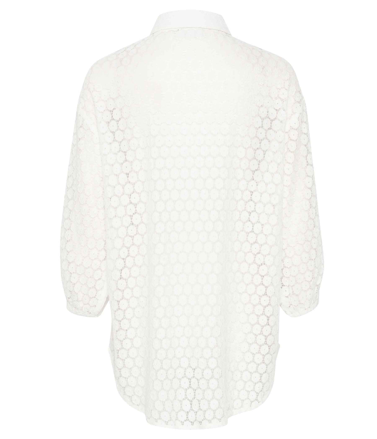 KAFFE LOREN LACE SHIRT IN LIME WHITE