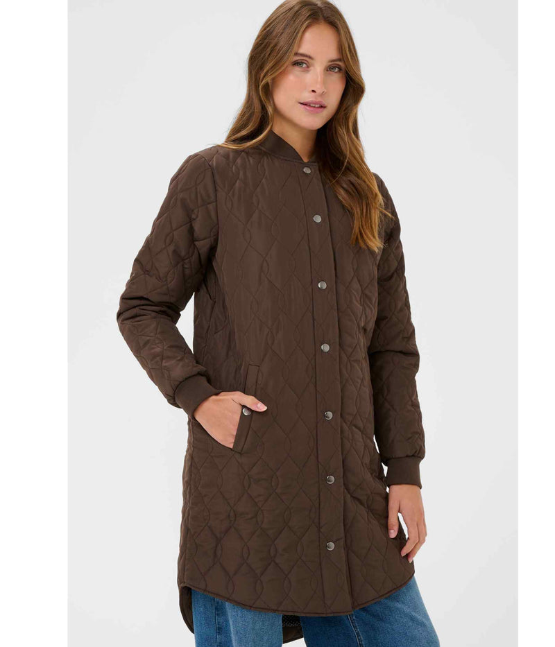 KAFFE SHALLY QUILIED JAKKE I BRUN