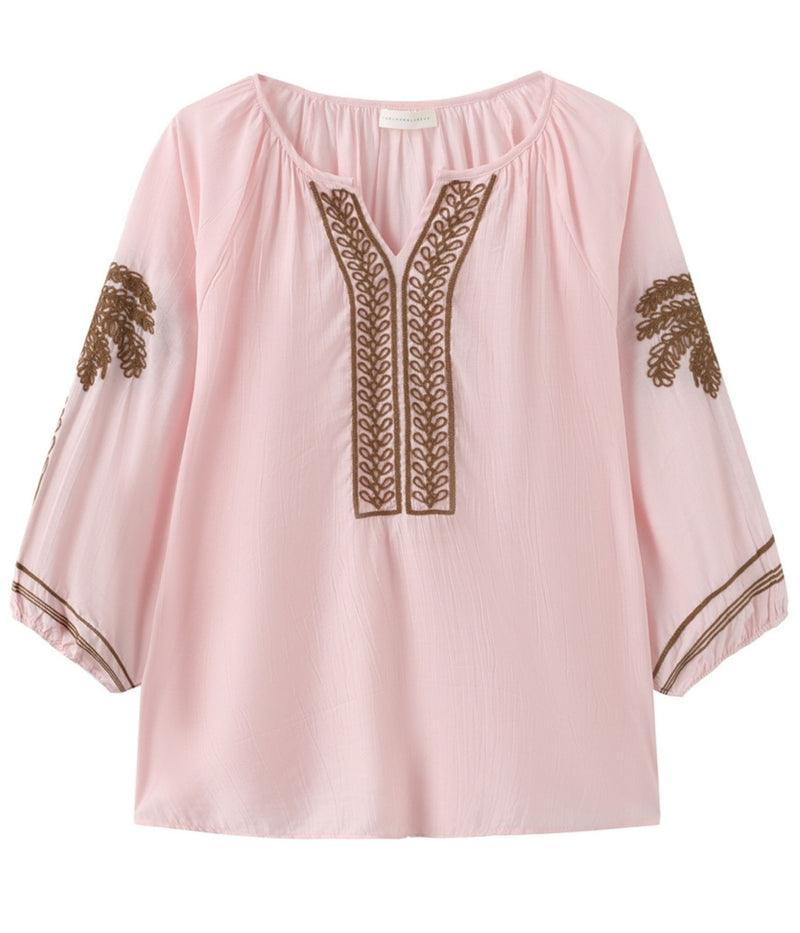 LUXZUZ ONE-TWO ALLIE BLUSE I LYSERØD