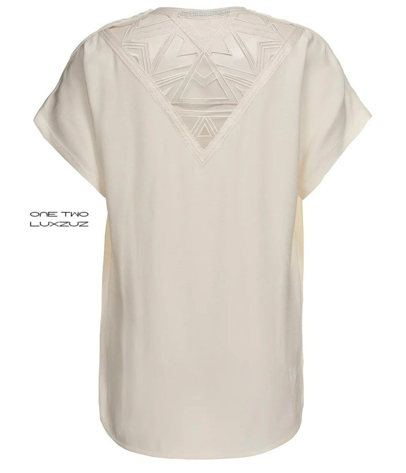 LUXZUZ ONE-TWO BLUSE I HVID.