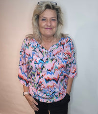 LUXZUZ KAMILLA BLUSE I PINK MIX.