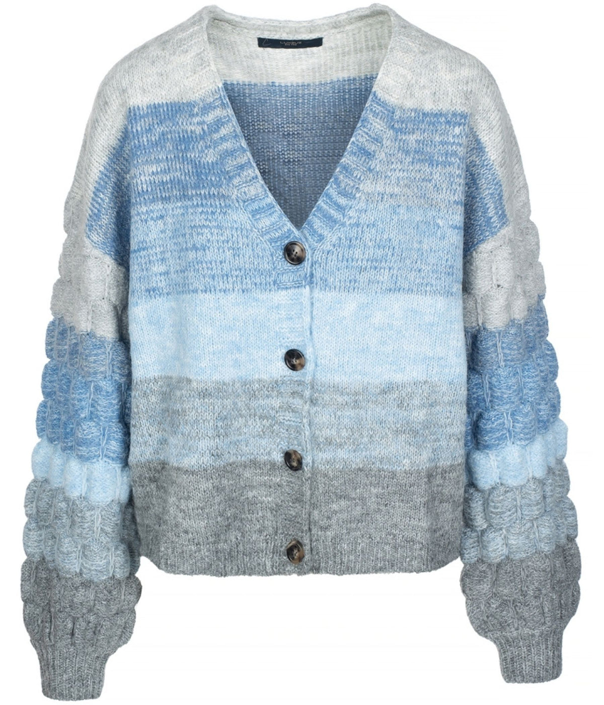 LUXZUZ ONE-TWO CALINA STRIKCARDIGAN  I BLUE FARVET MIX