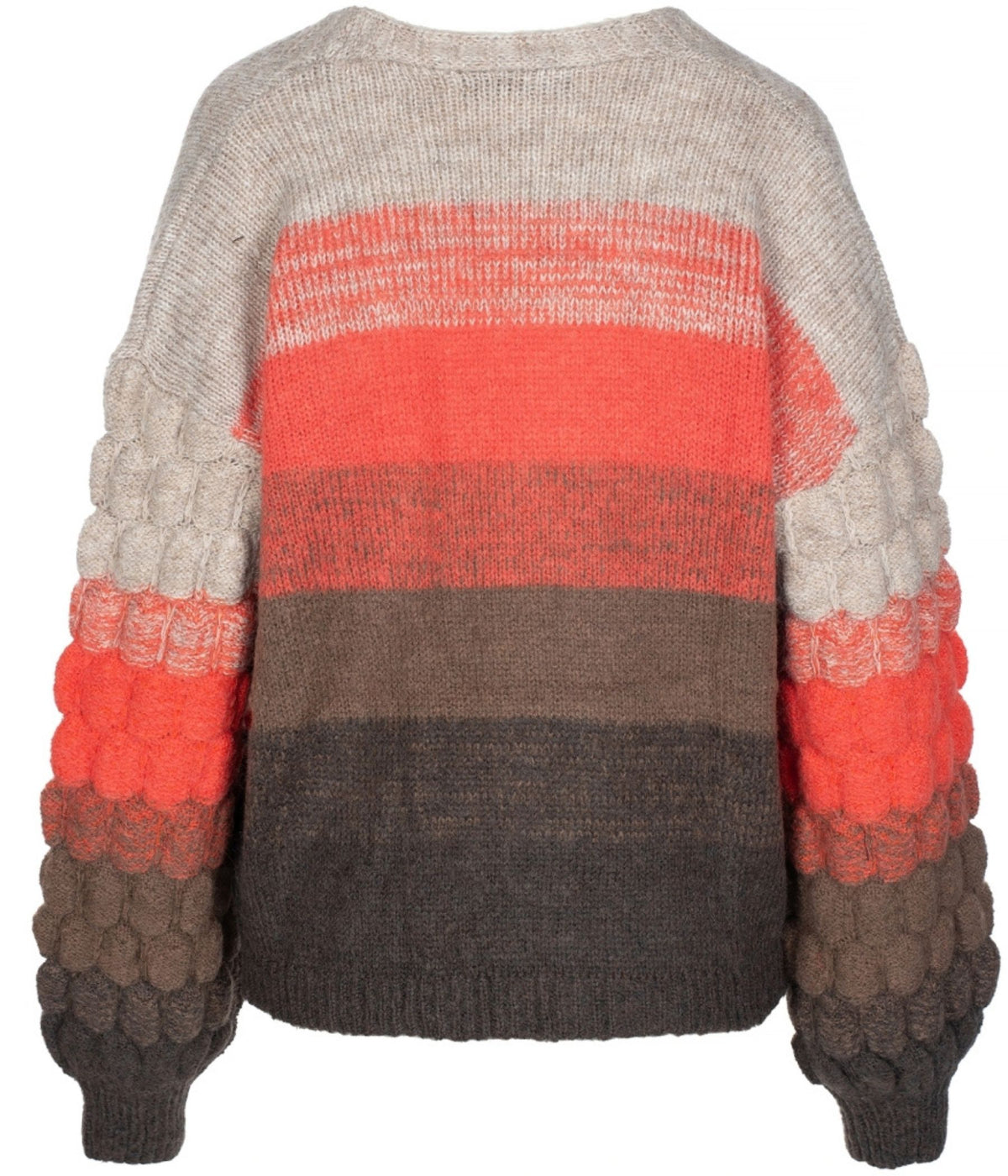 LUXZUZ ONE-TWO CALINA STRIKCARDIGAN  I KORAL FARVET MIX