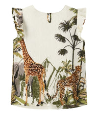 LUXZUZ VINCA TOP I OFFWHITE MED DYREPRINT