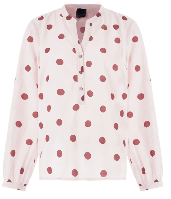 LUXZUZ ONE-TWO ANSIGA BLUSE I ROSA MED PRIKKER