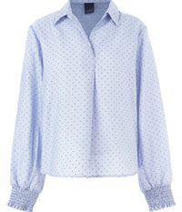 LUXZUZ ONE-TWO JOA BLUSE I FADED BLÅ