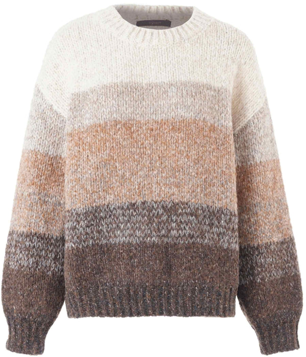 LUXZUZ ONE-TWO JULIANE STRIKSTRØJE I BRUN FARVET MIX