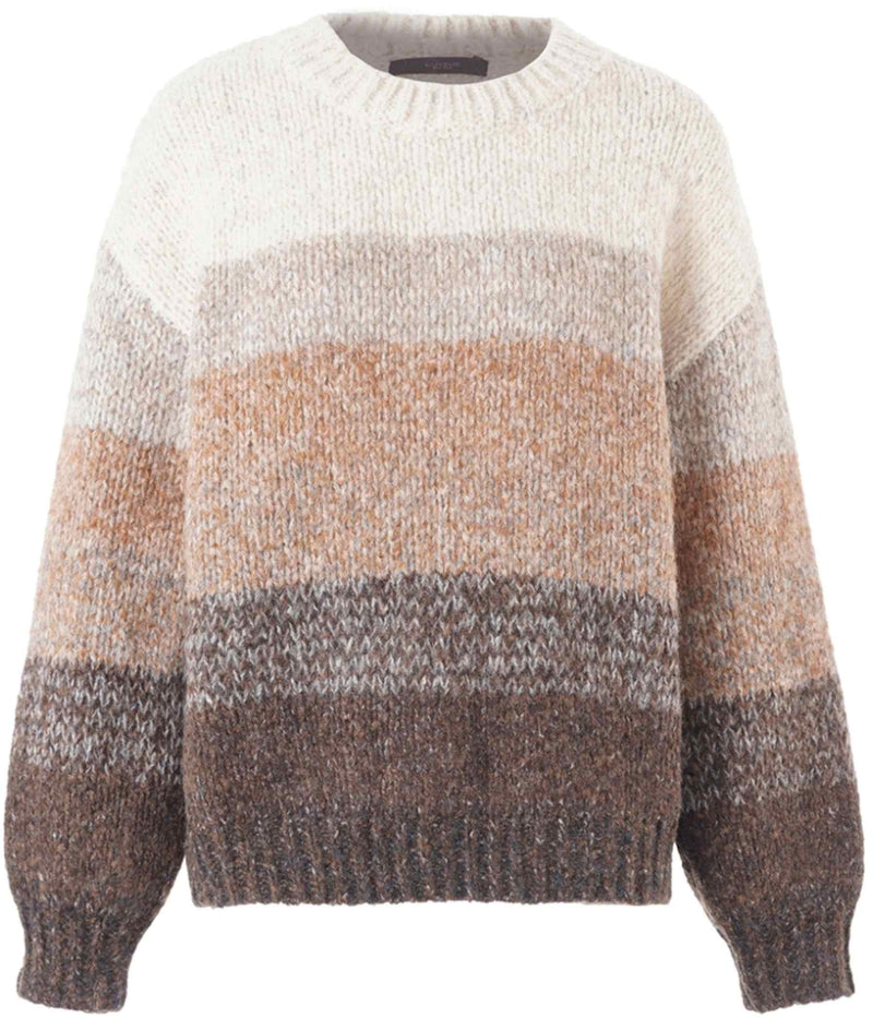 LUXZUZ ONE-TWO JULIANE STRIKSTRØJE I BRUN FARVET MIX