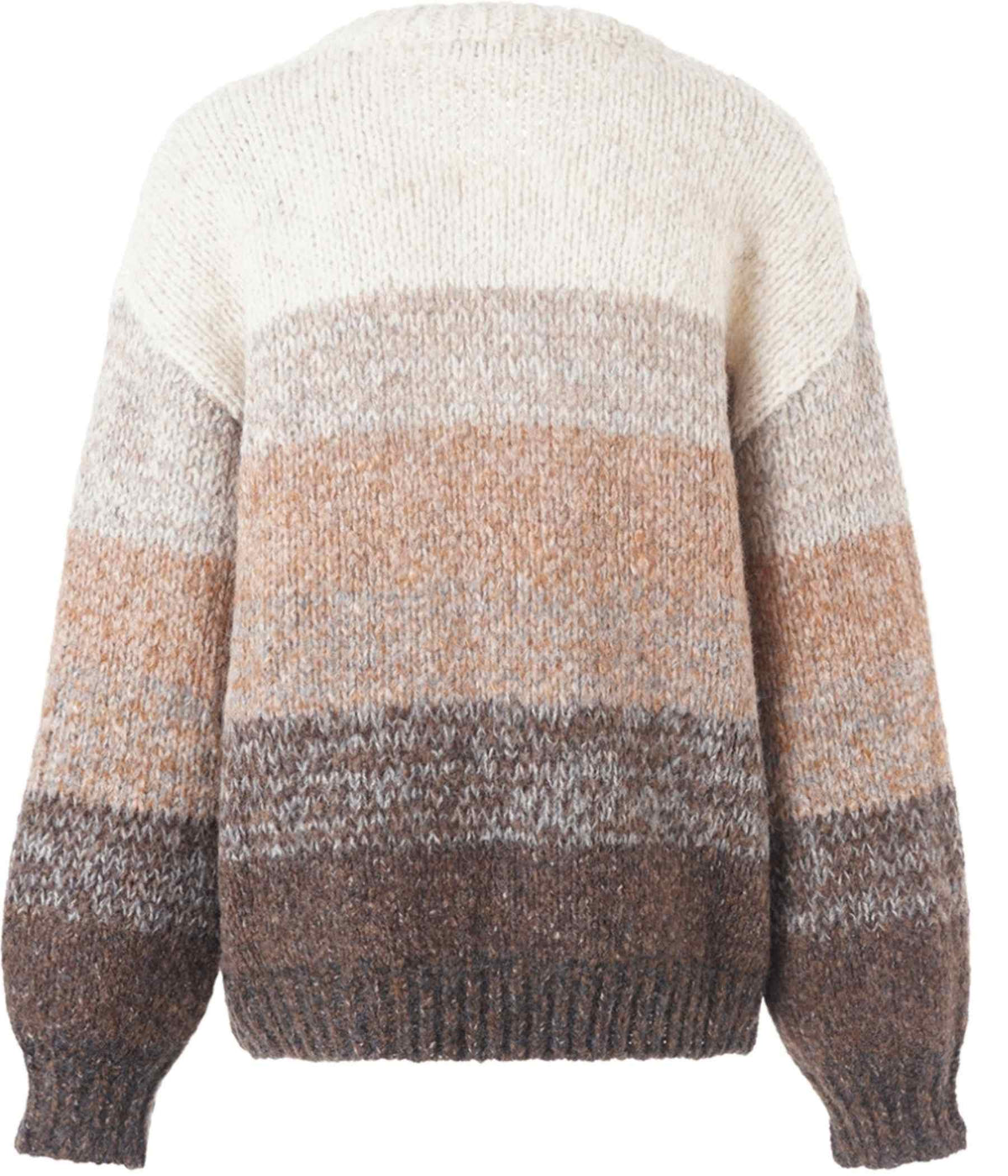 LUXZUZ ONE-TWO JULIANE STRIKSTRØJE I BRUN FARVET MIX