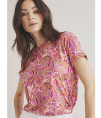 LUXZUZ ONE-TWO KARIN T-SHIRT IN FUCHSIA
