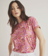 LUXZUZ ONE-TWO KARIN T-SHIRT IN FUCHSIA