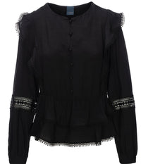LUXZUZ ONE-TWO MARLEEN BLUSE I SORT