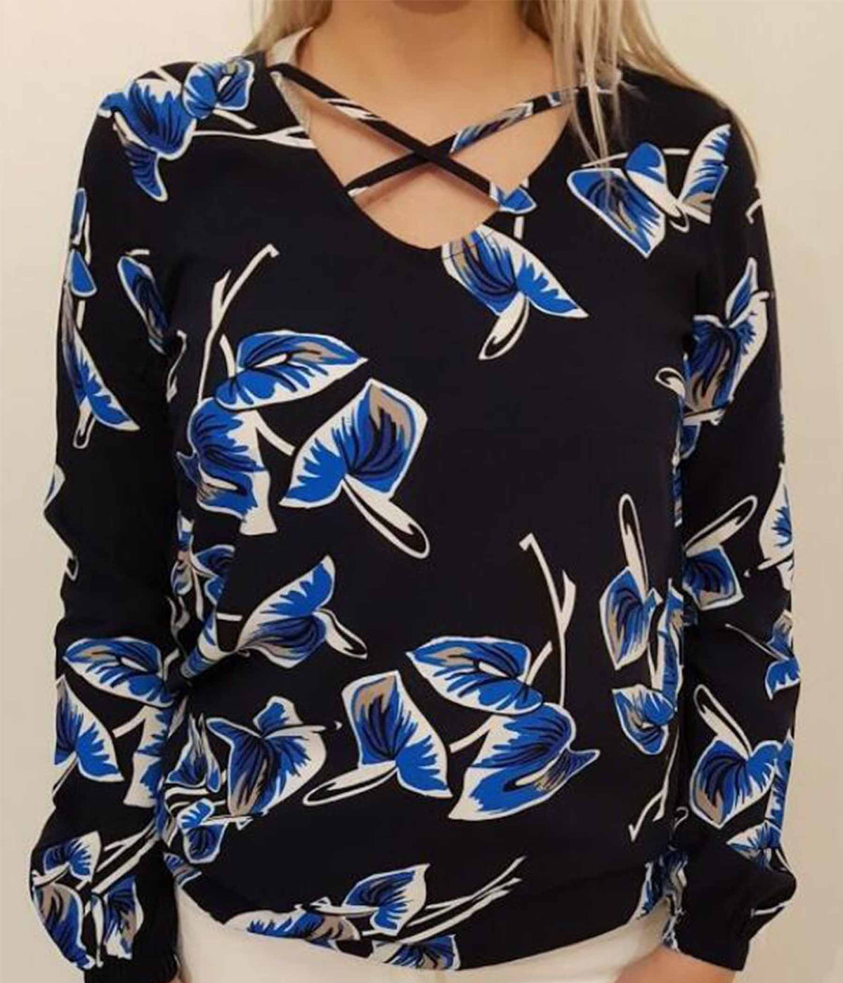 ZE-ZE PEREZ BLOUSE IN NAVY BLUE