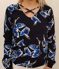 ZE-ZE PEREZ BLOUSE IN NAVY BLUE