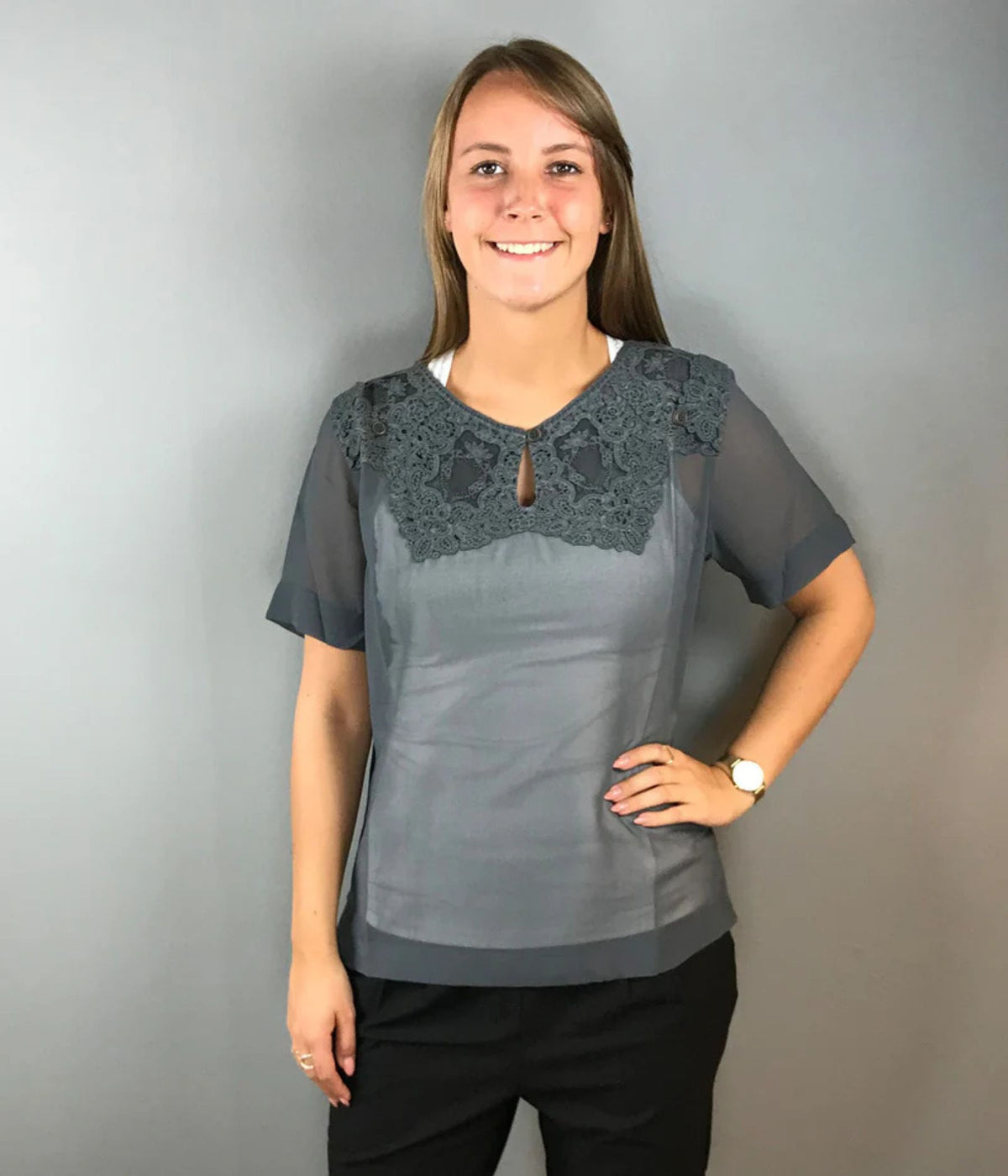 OCCUPIED CHIFFON BLOUSE