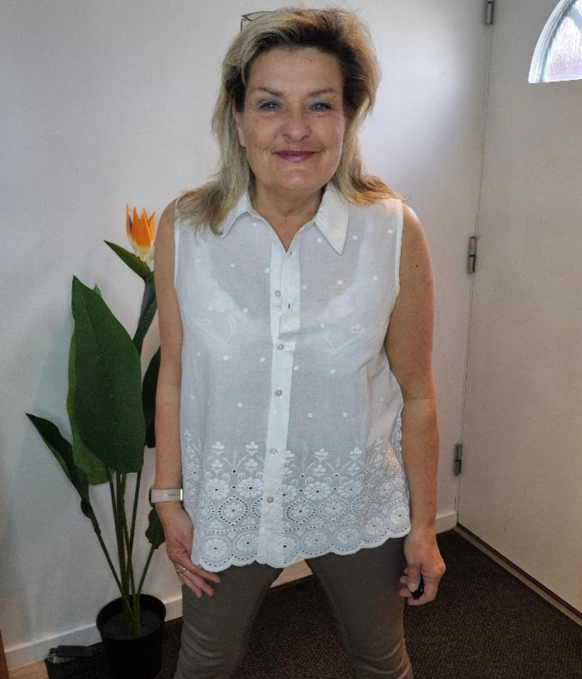 OFELIA COCO SKJORTE TOP I KALKHVID