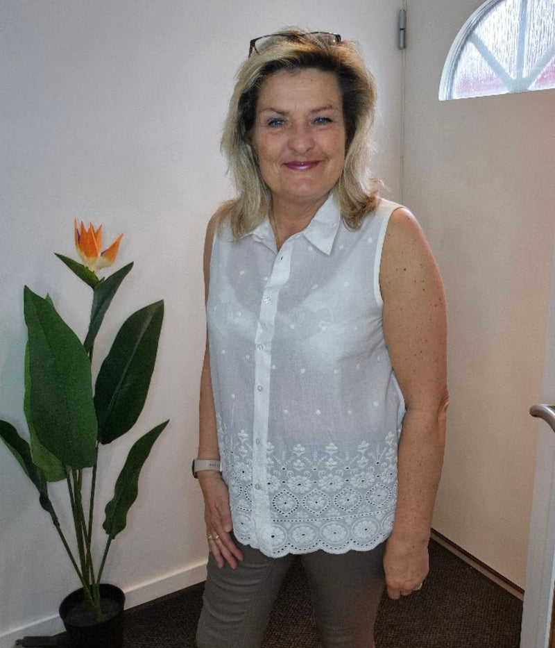 OFELIA COCO SKJORTE TOP I KALKHVID