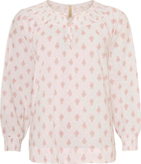 OFELIA ENID BLUSE I PEACH OG OFFWHITE