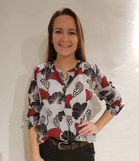 OFELIA FIORI BLOUSE IN GRAY