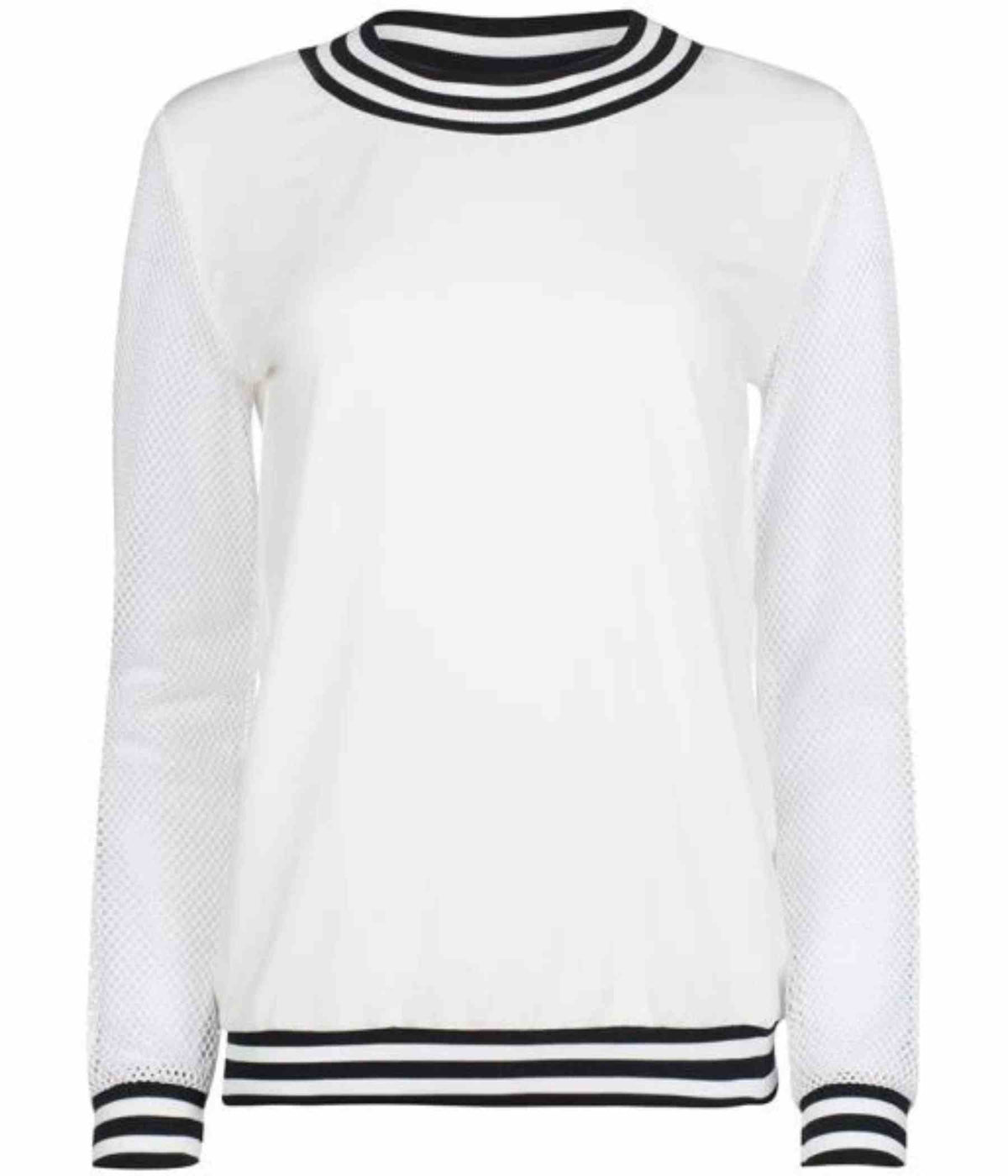 ONE-TWO BLOUSE IN LIME WHITE WITH STRIPES.