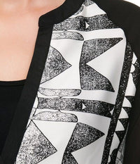 ONE-TWO BLUSE I SORT MED HVID