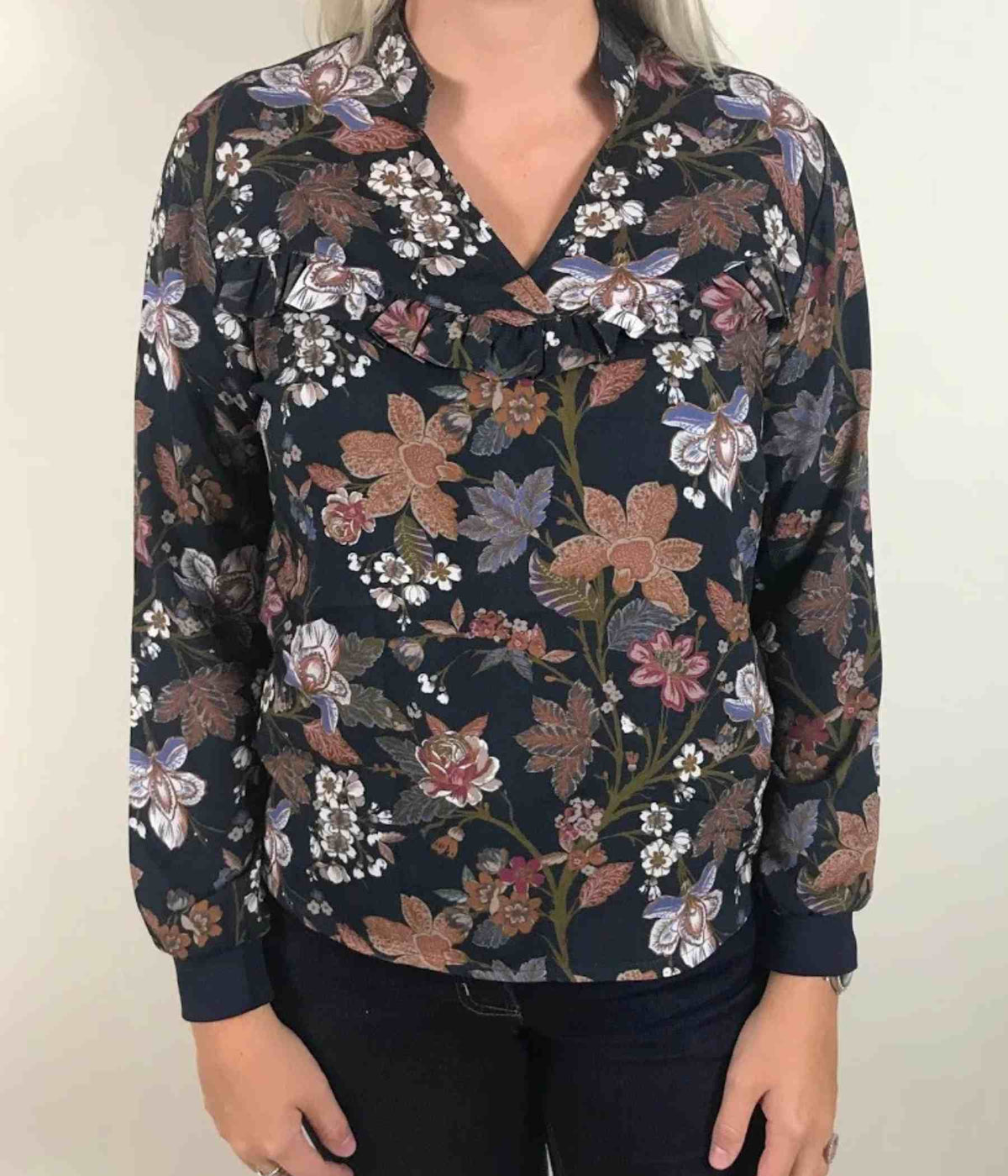 ONE-TWO FYLLA BLOUSE IN DARK BLUE