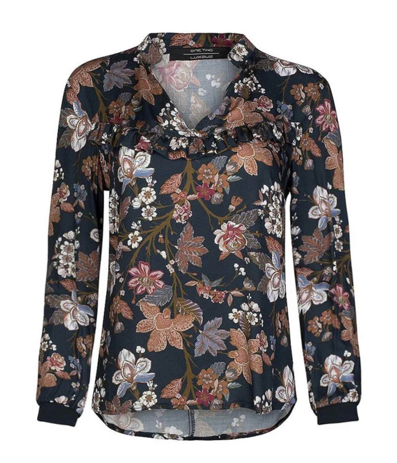 ONE-TWO FYLLA BLUSE I MØRKEBLÅ