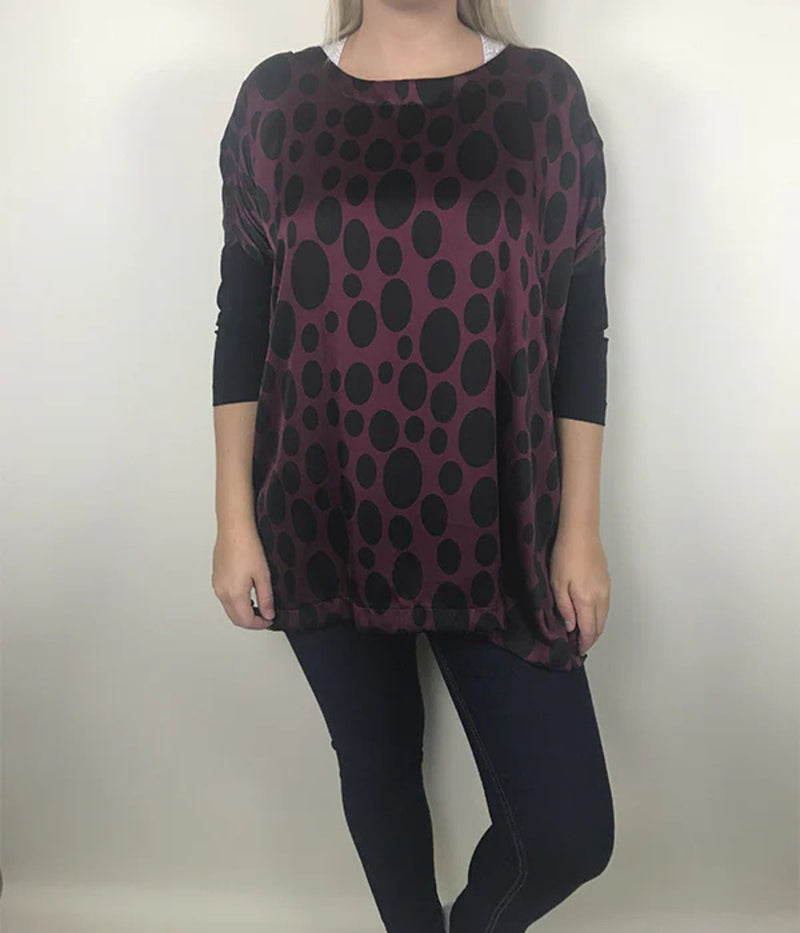 ONE-TWO TUNIC IN WINE RED