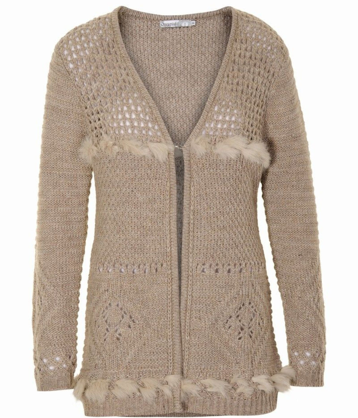 OCCUPIED CARDIGAN I NOUGAT FARVE