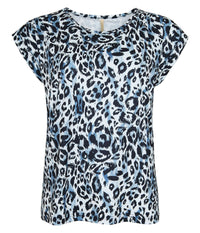 OFELIA GUDRUN TOP I BLÅ OG KALKHVID