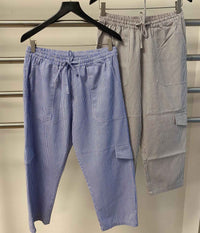 OFELIA LETTA PIRATE PANTS IN BLUE AND WHITE STRIPED