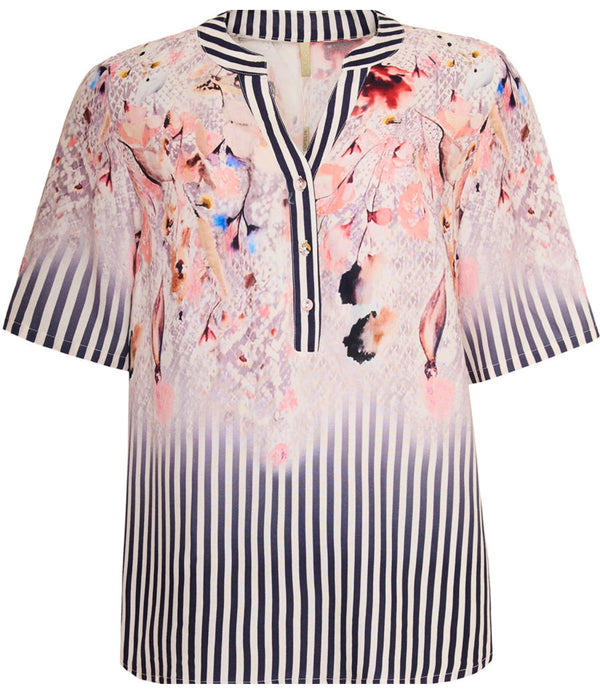 OFELIA MARY BLUSE NAVY OG ROSA