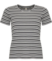 OFELIA SIMONA BLUSE I SORT  OG HVID STRIBET