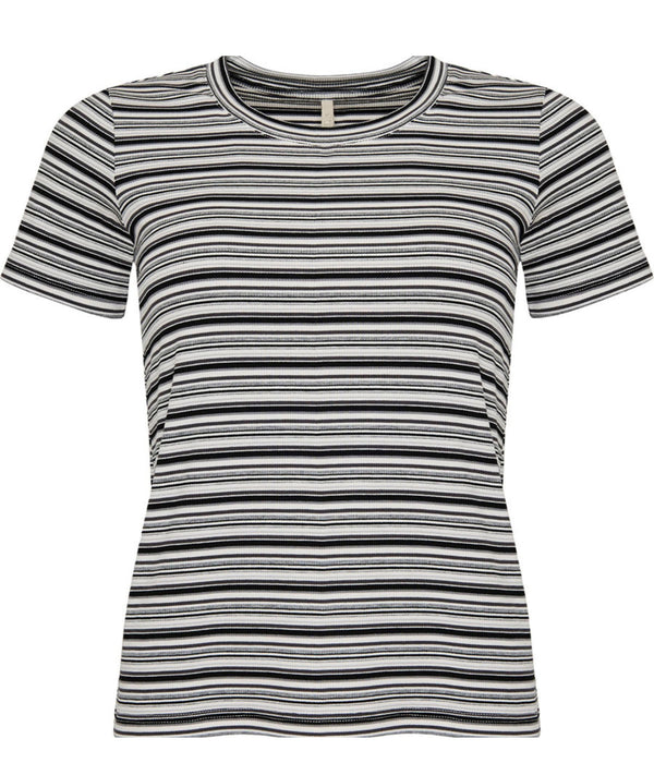 OFELIA SIMONA BLUSE I SORT  OG HVID STRIBET