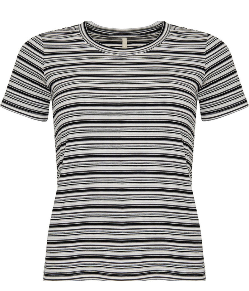 OFELIA SIMONA BLUSE I SORT  OG HVID STRIBET