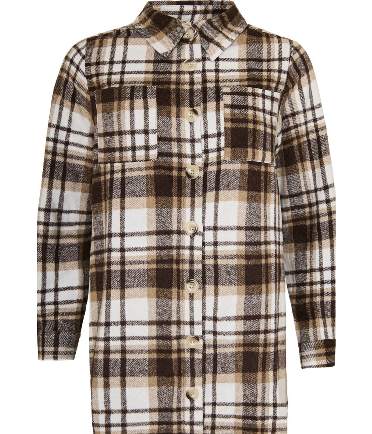 OFELIA TULA SKOVMANDS SKJORTE I TERNET BRUN