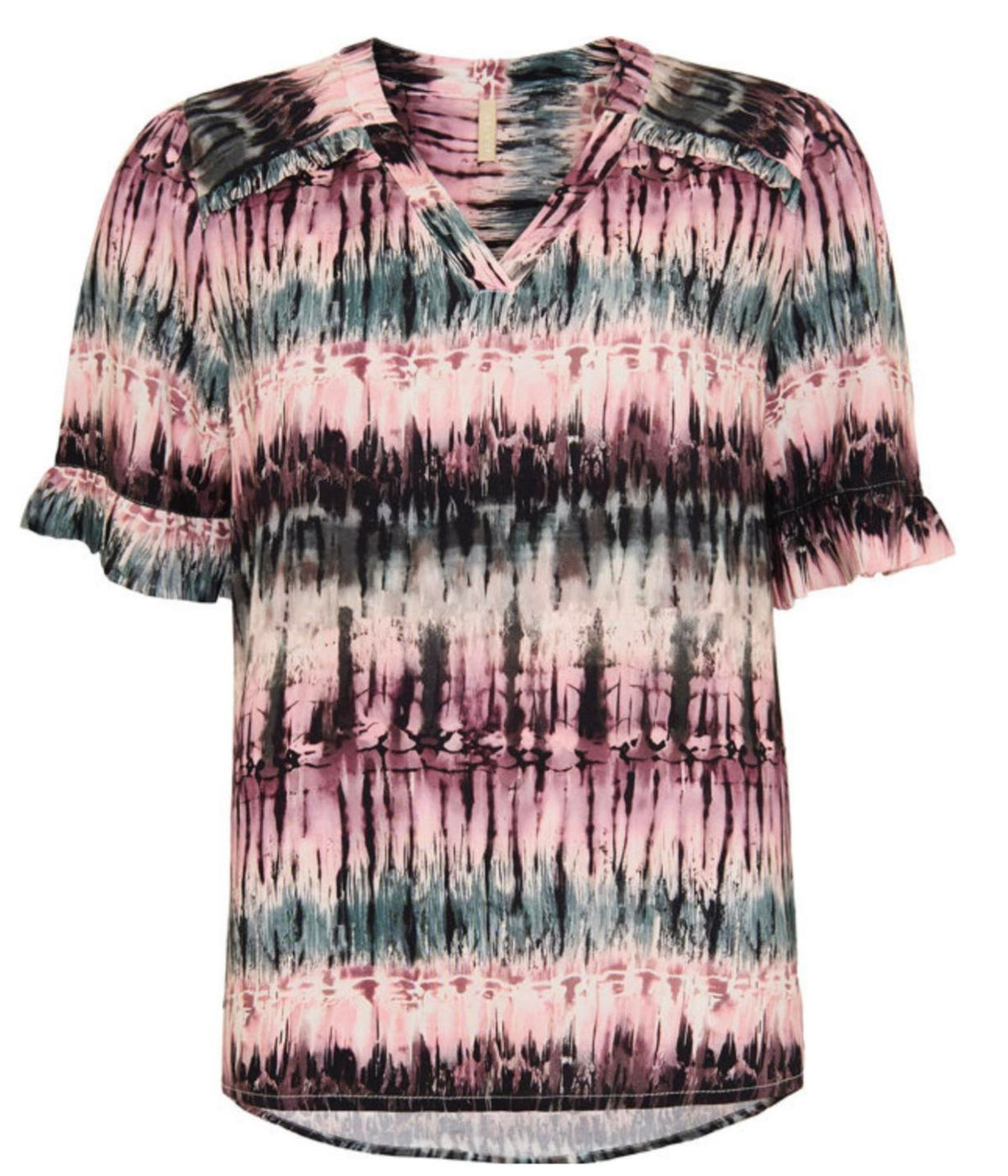 OFELIA AKSA BLUSE I ROSA, KHAKI OG SORT