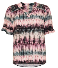 OFELIA AKSA BLUSE I ROSA, KHAKI OG SORT