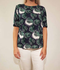 OFELIA FLO BLOUSE IN NAVY AND GREEN