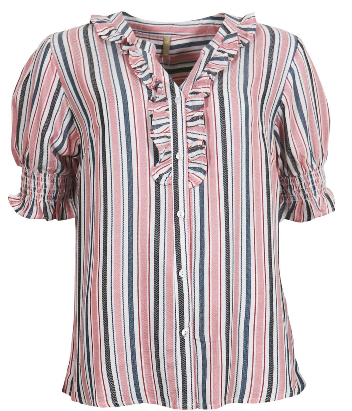 OFELIA JAKA SKJORTE I STRIBET PINK